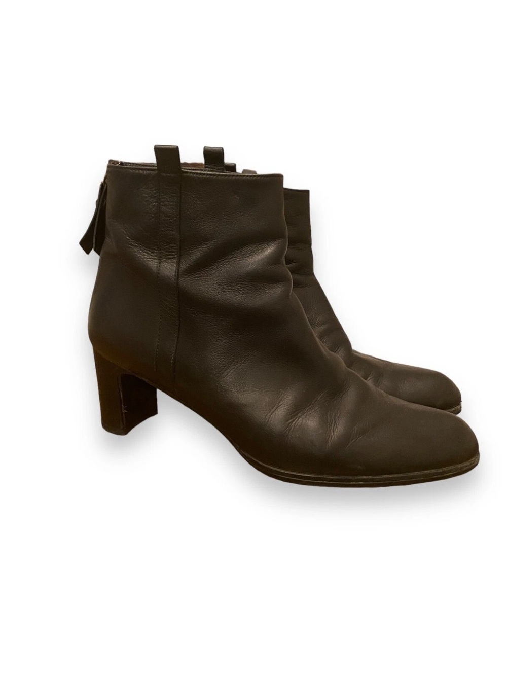Stuart Weitzman Black Leather Ankle Booties